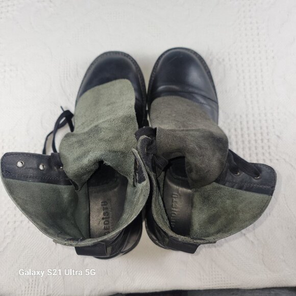 Bed Stu boots leather Cobbler Series men's US size 10 extra long tongue flap blk - Picture 4 of 8